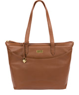 Oriana' Tan Leather Tote Bag image 1