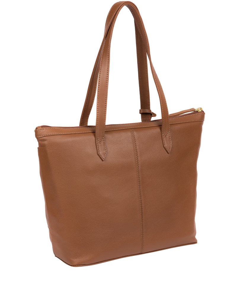 Oriana' Tan Leather Tote Bag image 3