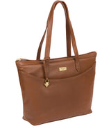Oriana' Tan Leather Tote Bag image 6