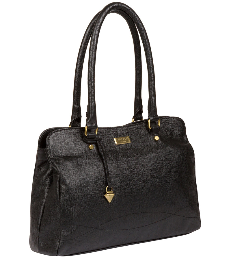 'Kiona' Black Leather Handbag