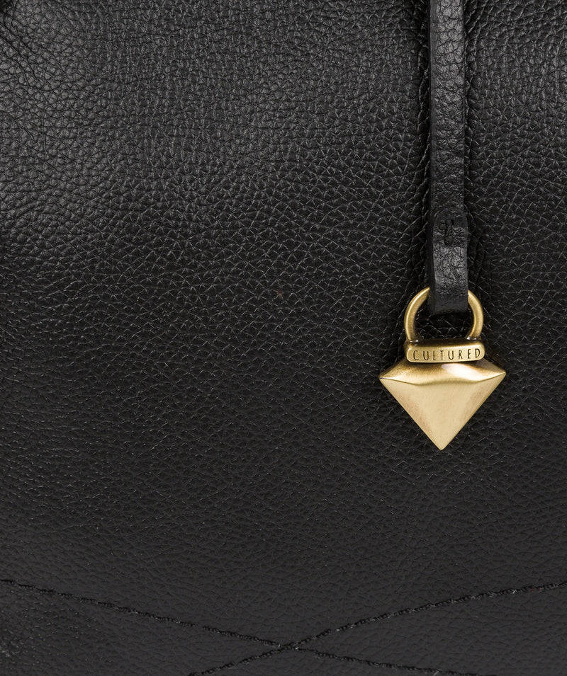 'Kiona' Black Leather Handbag image 6