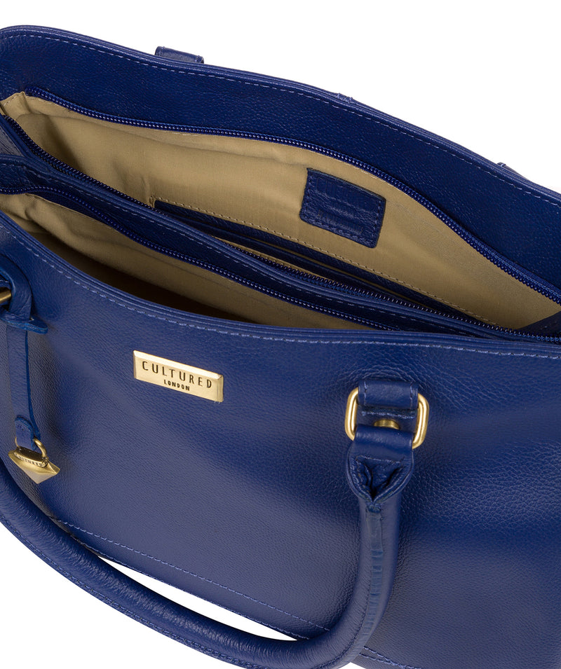 'Kiona' Mazarine Blue Leather Handbag image 4