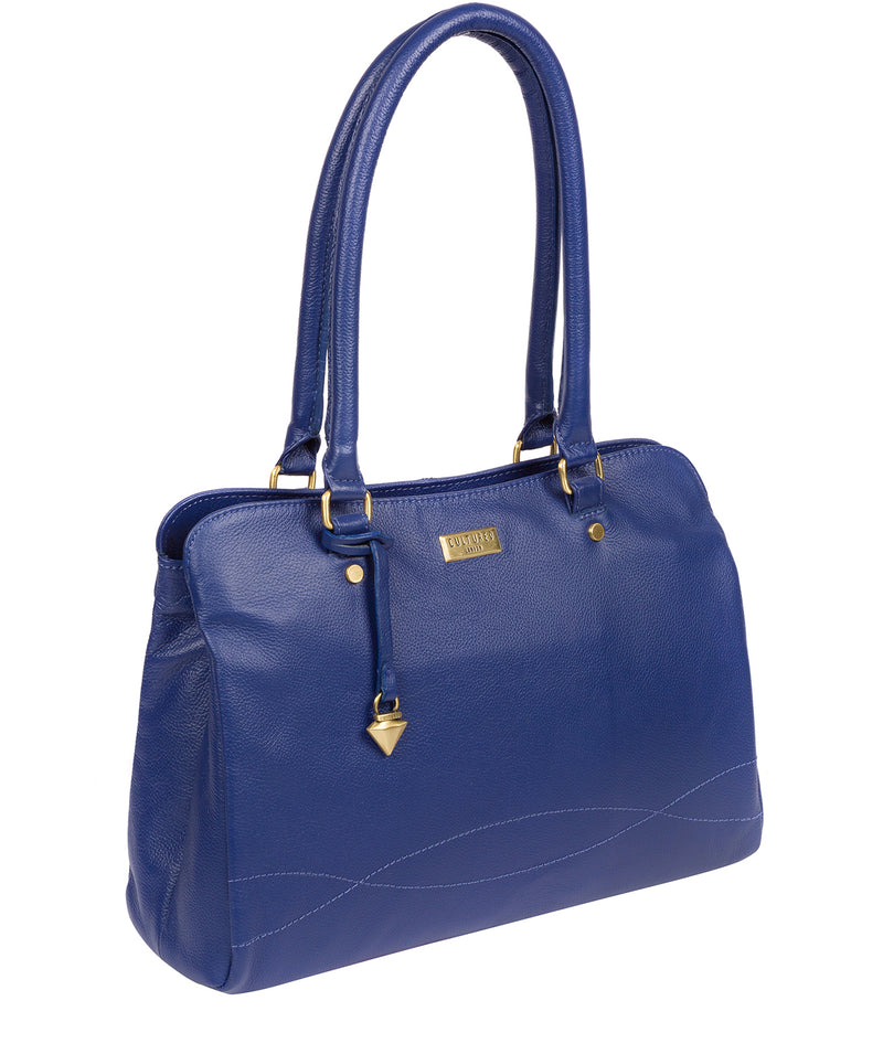 'Kiona' Mazarine Blue Leather Handbag image 6