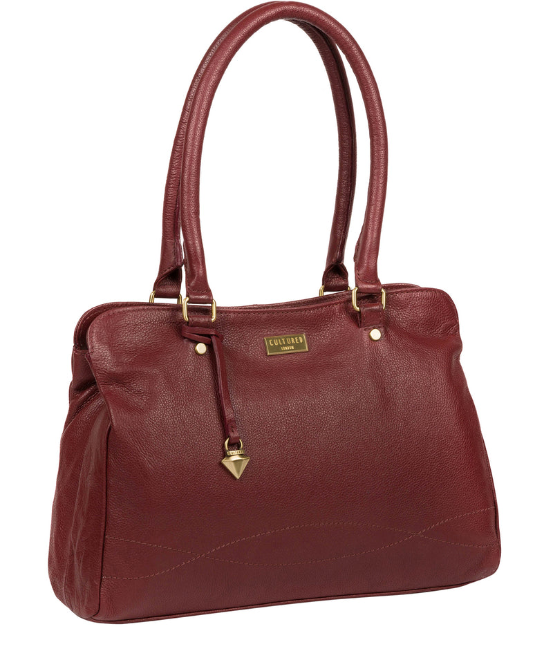 'Kiona' Ruby Red Leather Handbag image 5