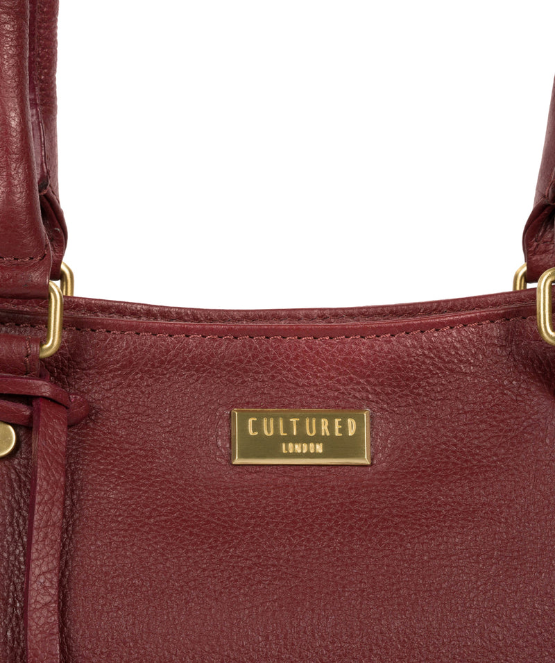 'Kiona' Ruby Red Leather Handbag image 6