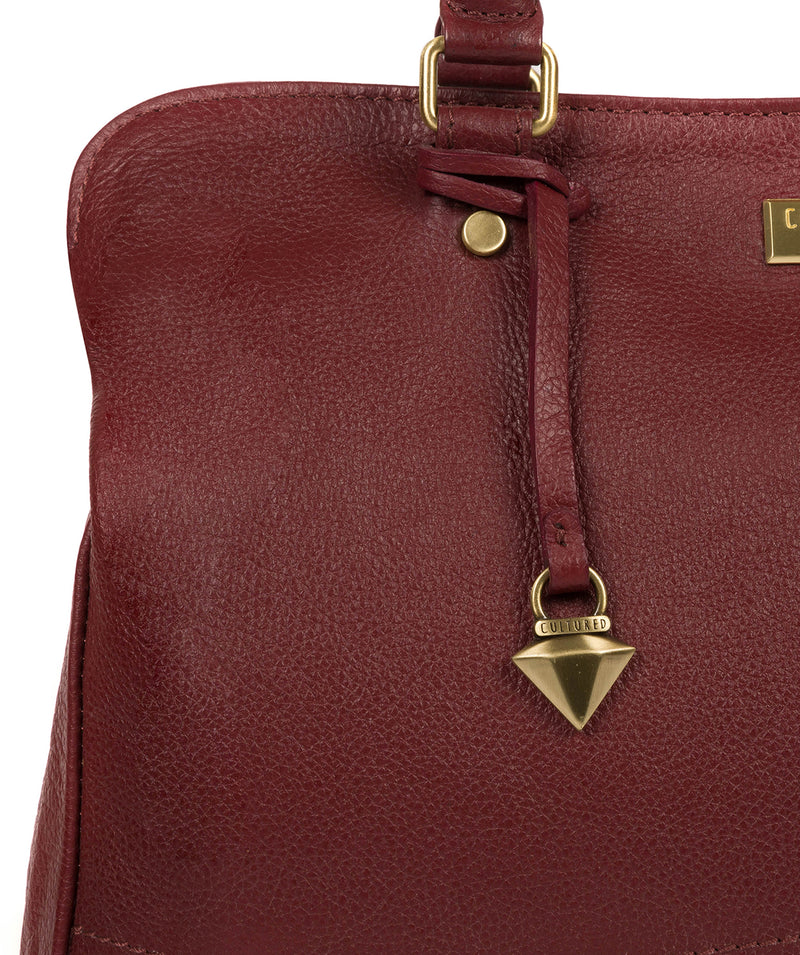 'Kiona' Ruby Red Leather Handbag image 7