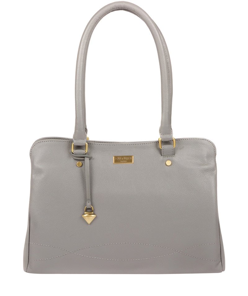 'Kiona' Silver Grey Leather Handbag