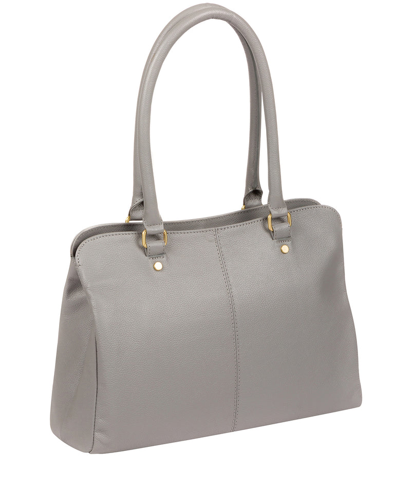 'Kiona' Silver Grey Leather Handbag