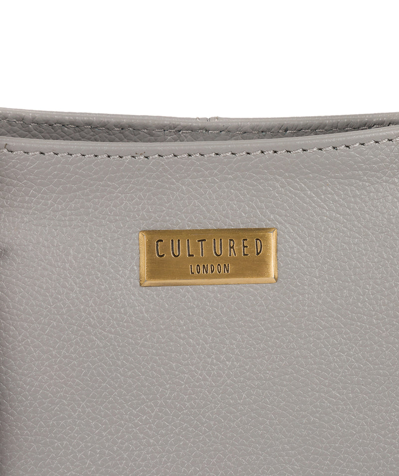 'Kiona' Silver Grey Leather Handbag image 5