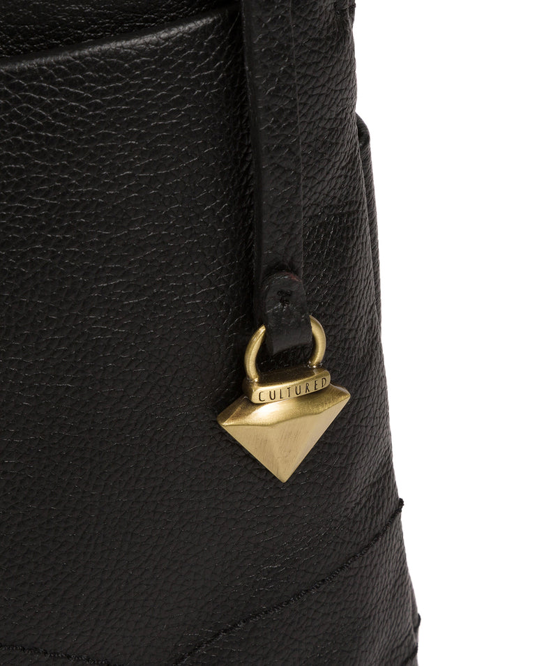 'Jarah' Black Leather Cross Body Bag image 6