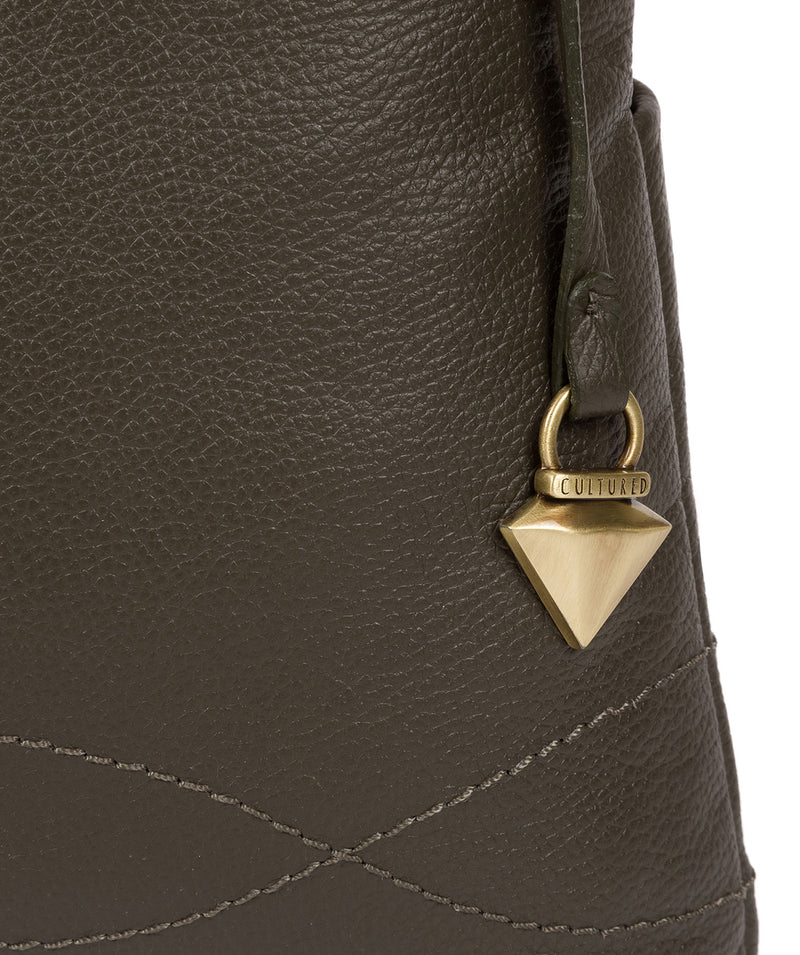 'Jarah' Olive Leather Cross Body Bag Pure Luxuries London
