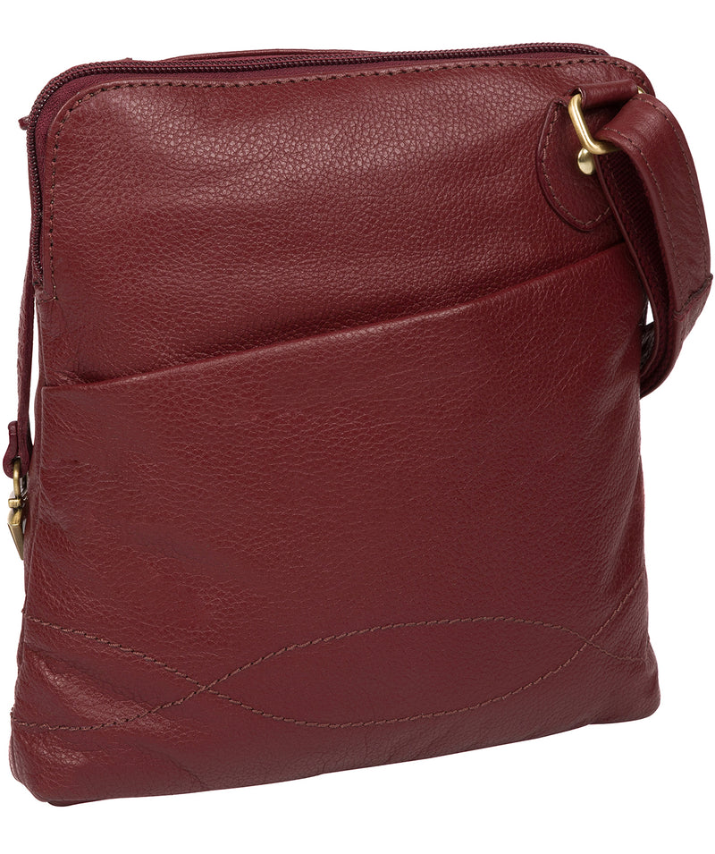 'Jarah' Ruby Red Leather Cross Body Bag image 3