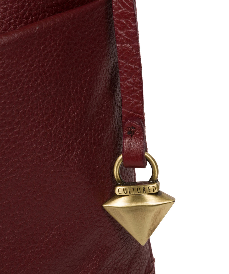 'Jarah' Ruby Red Leather Cross Body Bag image 6
