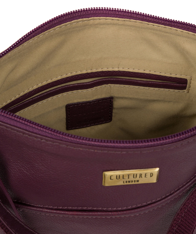 'Bronwyn' Fig Leather Cross Body Bag image 4