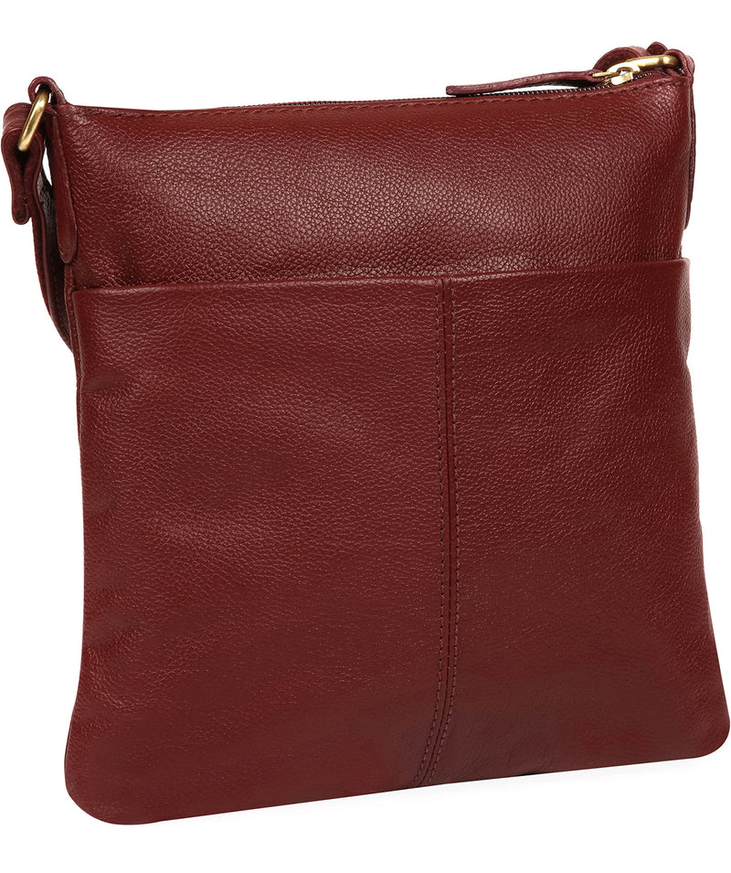 'Bronwyn' Ruby Red Leather Cross Body Bag image 3