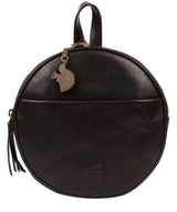 'Hoop' Black Small Leather Backpack Pure Luxuries London