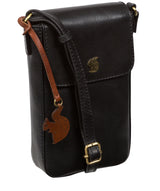Conkca London Originals Collection #product-type#: 'Buzz' Black Leather Cross Body Phone Bag