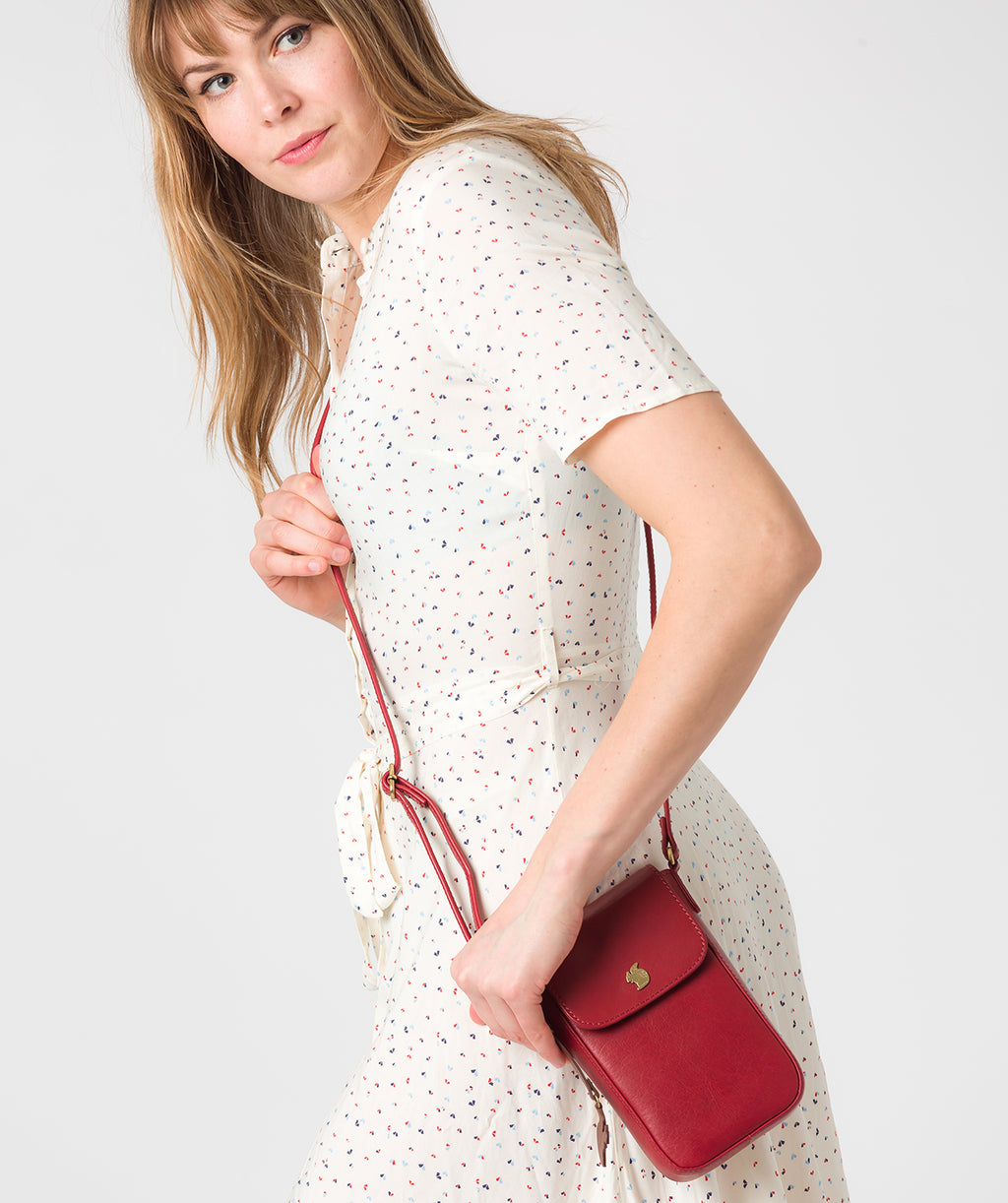 Red Leather Crossbody Bag 'Buzz' by Conkca London – Pure Luxuries London