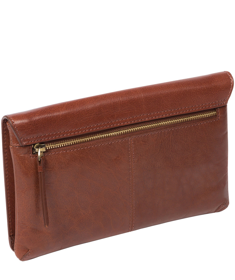 'Cherish' Conker Brown Leather Clutch Bag