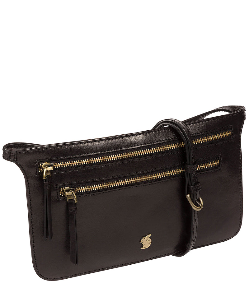 'Planar' Black Leather Bum Bag