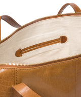 'Mondo' Dark Tan Leather Tote Bag