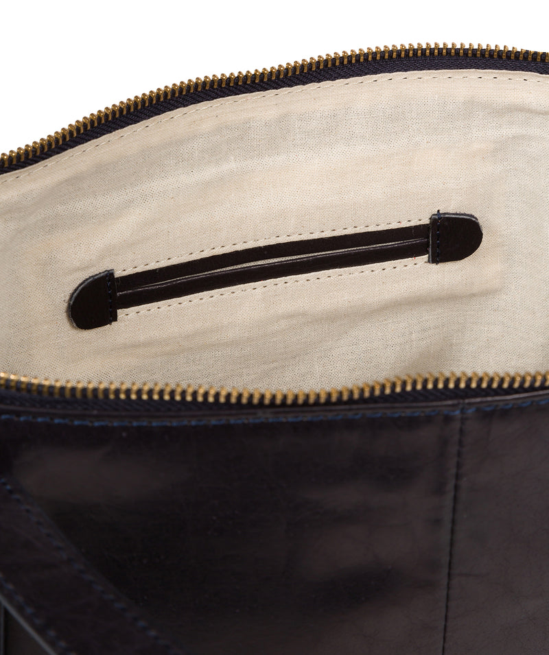 'Mondo' Navy Leather Tote Bag