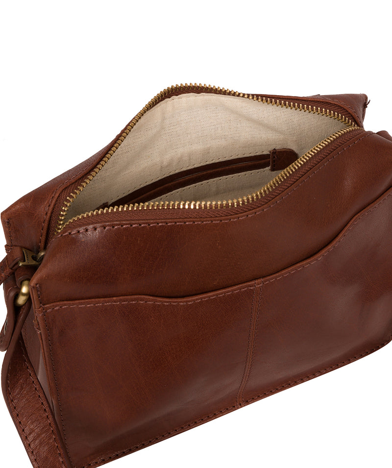 'Aurora' Conker Brown Leather Cross Body Bag
