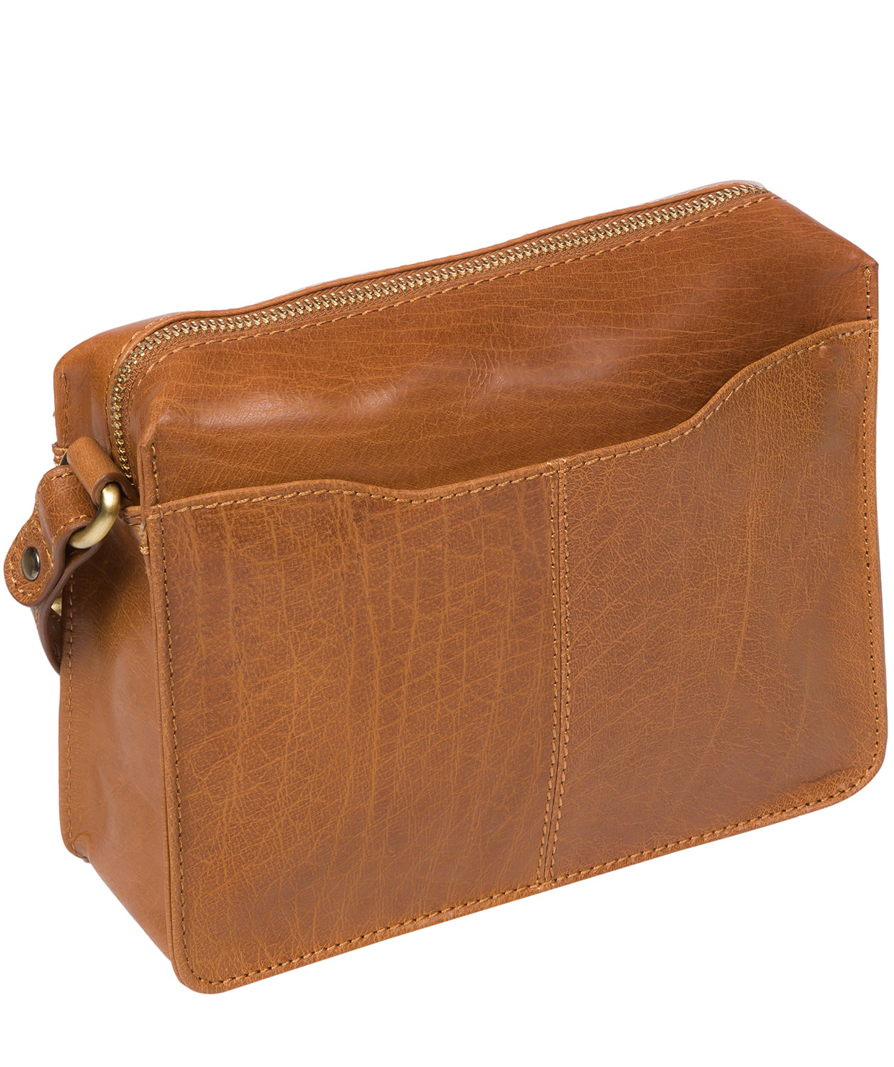 Multi-toned vegetable-tanned leather texture closeup