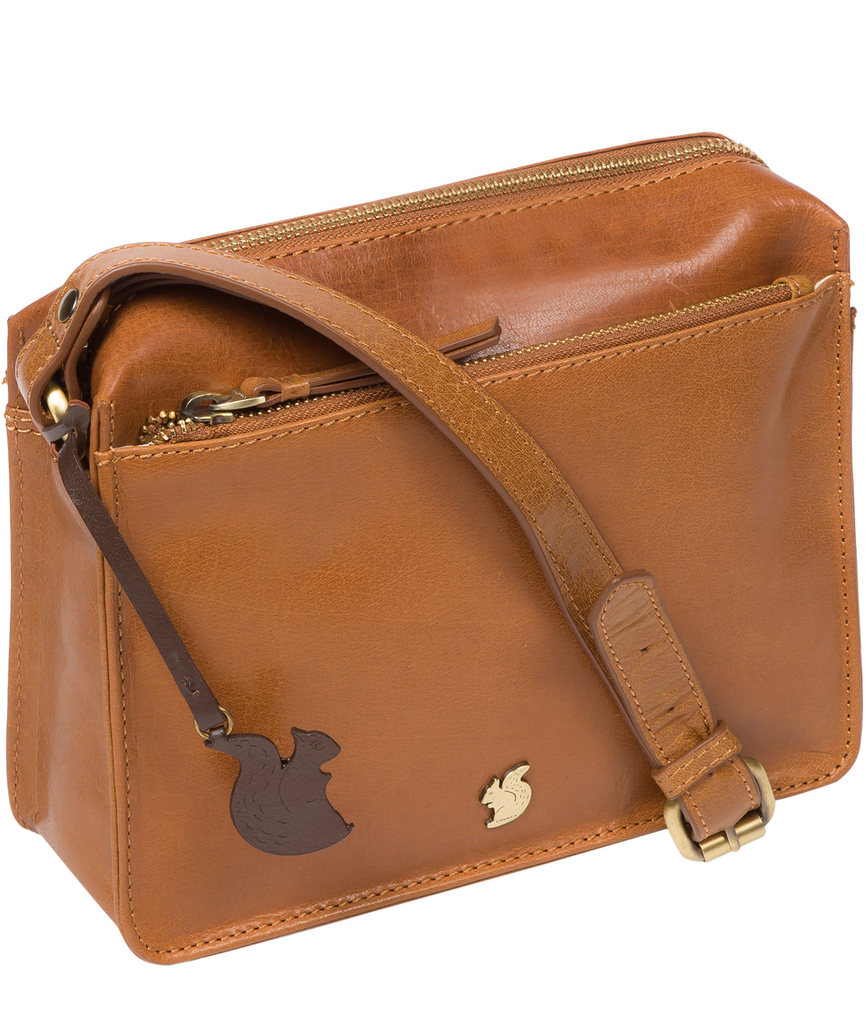 Crossbody bag worn showing adjustable strap length