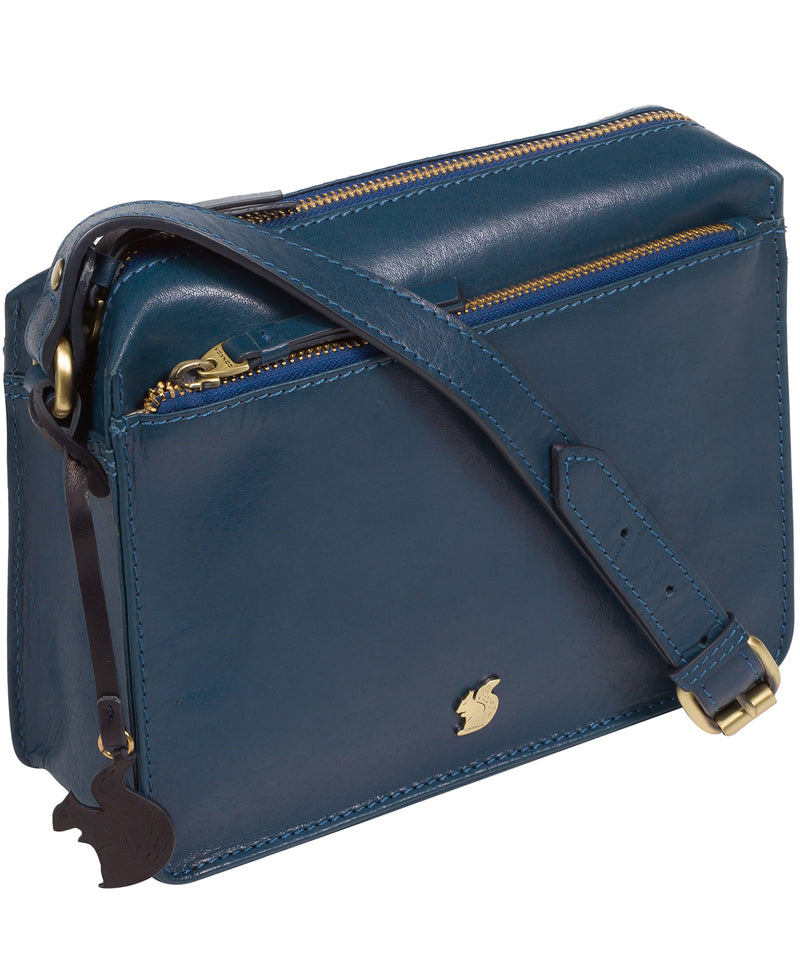 'Aurora' Snorkel Blue Leather Cross Body Bag