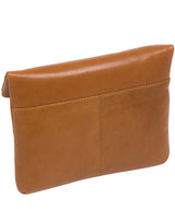 'Flare' Dark Tan Leather Clutch Bag