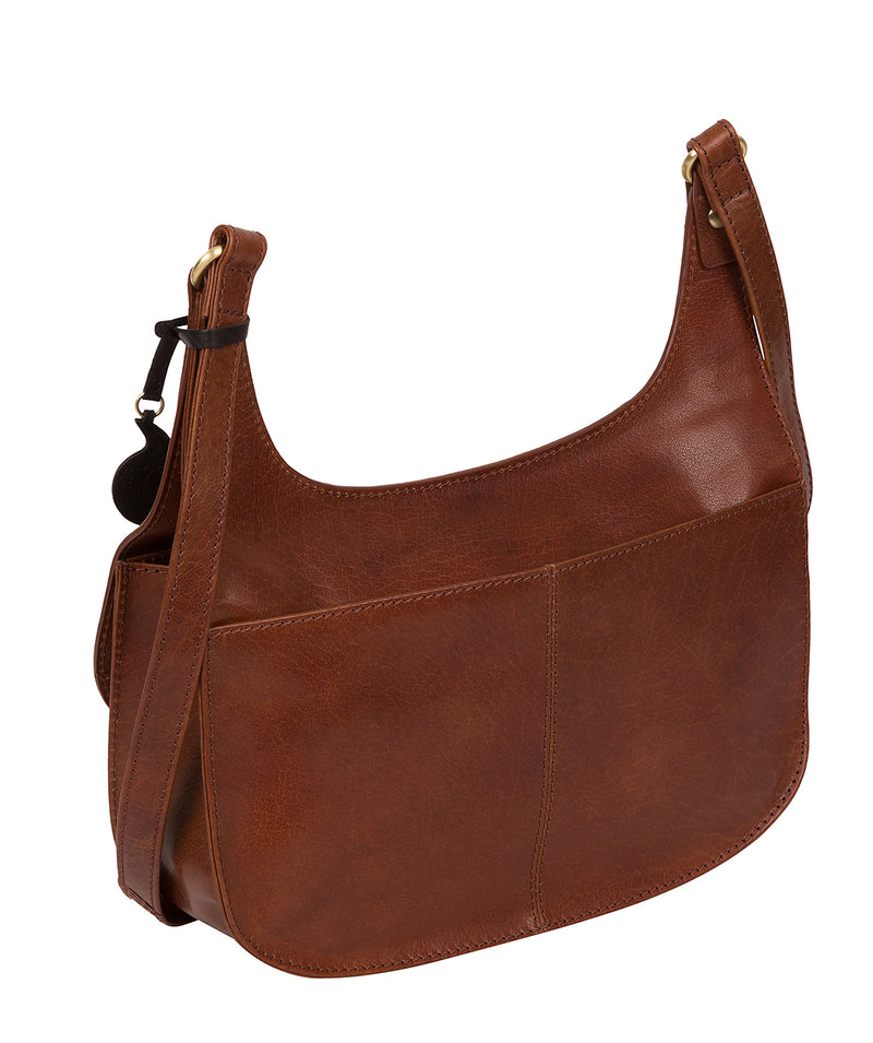 'Ellipse' Conker Brown Leather Cross Body Bag