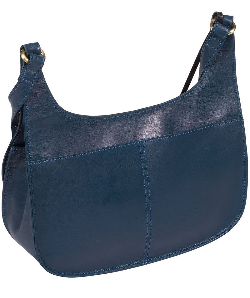 'Ellipse' Snorkel Blue Leather Cross Body Bag