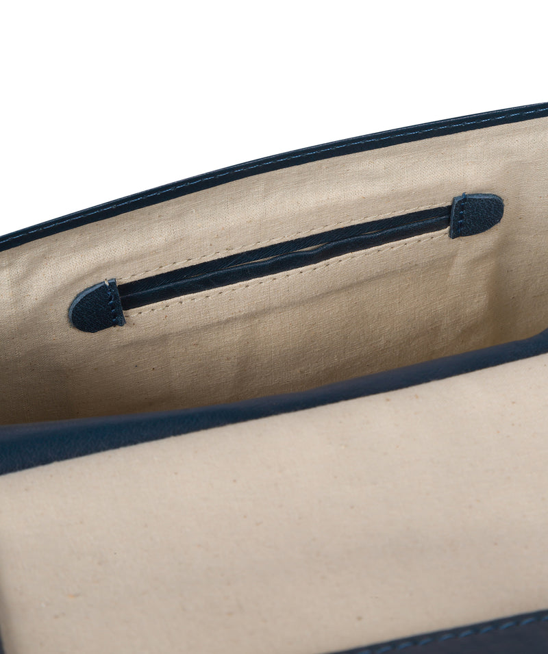 'Ellipse' Snorkel Blue Leather Cross Body Bag