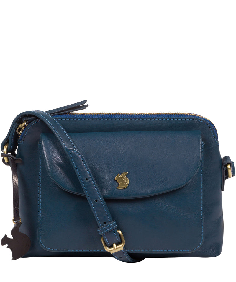'Dainty' Snorkel Blue Leather Cross Body Bag
