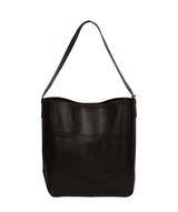 'Reynolds' Jet Black Vegetable Tanned Leather Shoulder Bag