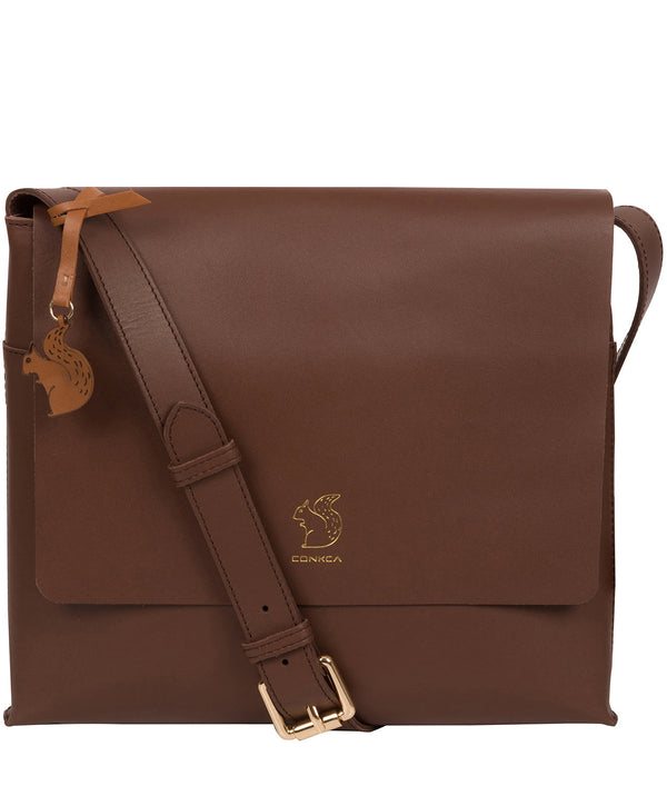 'Bale' Ombre Chestnut Vegetable-Tanned Leather Cross Body Bag