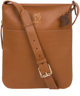 'Lautner' Saddle Tan Vegetable-Tanned Leather Cross Body Bag