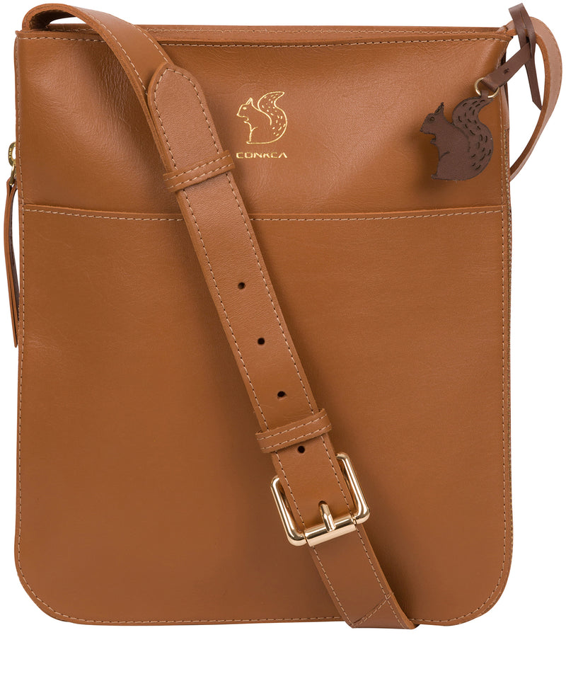 'Lautner' Saddle Tan Vegetable-Tanned Leather Cross Body Bag