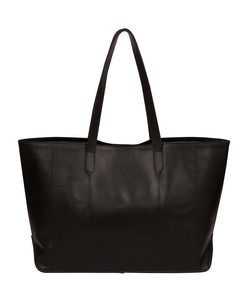 'Ginny' Jet Black Vegetable-Tanned Leather Tote Bag