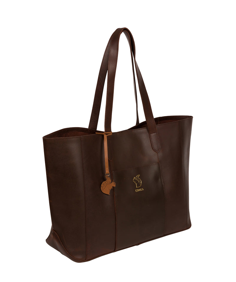 'Ginny' Ombré Chestnut Vegetable-Tanned Leather Tote Bag