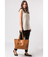 'Ginny' Saddle Tan Vegetable-Tanned Leather Tote Bag