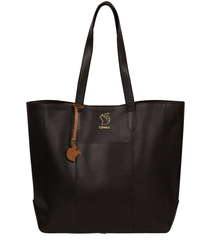 'Hardy' Jet Black Vegetable-Tanned Leather Tote Bag