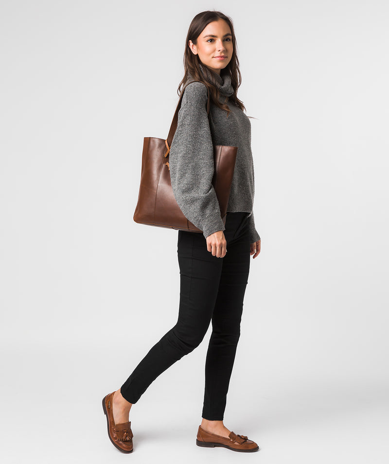 'Hardy' Ombre Chestnut Vegetable-Tanned Leather Tote Bag