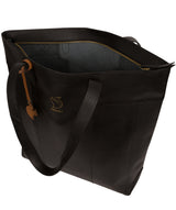 'Eliza' Jet Black Vegetable-Tanned Leather Extra-Large Shopper Bag