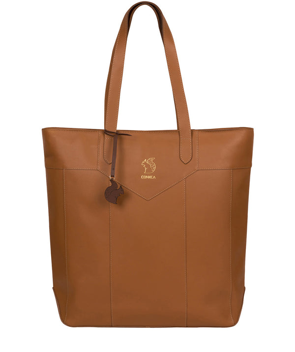 'Eliza' Saddle Tan Vegetable-Tanned Leather Tote Bag
