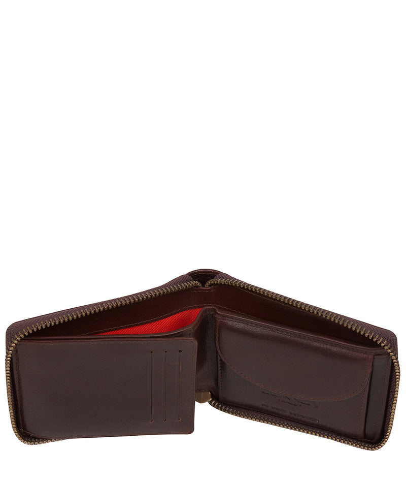 'Chief' Brown Leather Zip-Round Wallet