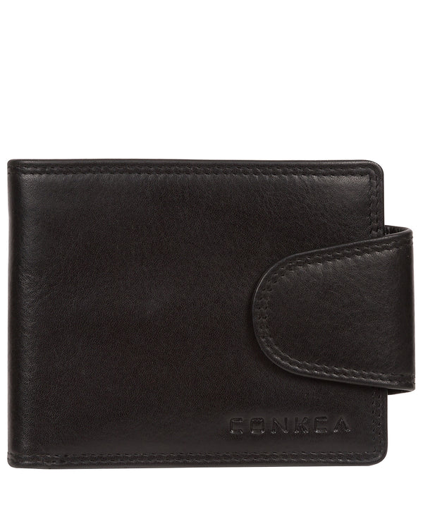 'Captain' Black Leather Bi-Fold Wallet