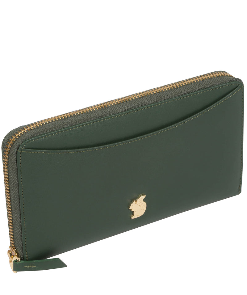 'Candy' Evergreen Leather Zip-Round Purse