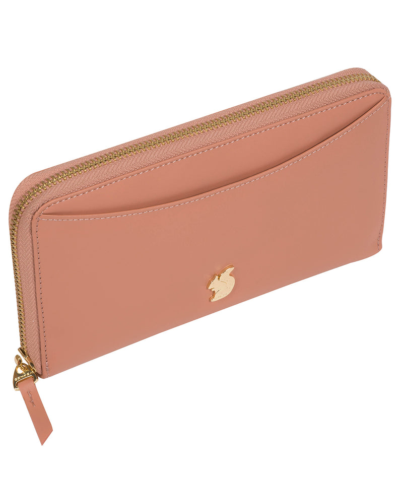 'Candy' Misty Rose Leather Zip-Round Purse